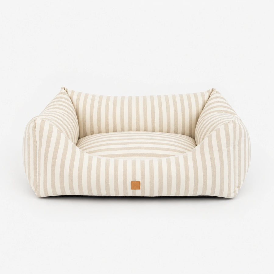 Kingston - Toile rayée - Lit de luxe pour chien